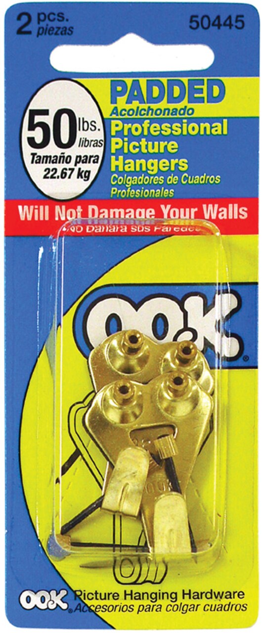 Ook Padded Classic Professional Picture Hangers, 50 Lbs., 2/Pkg.